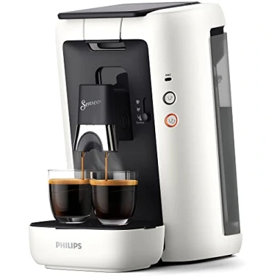Imagen de Philips Domestic Appliances Senseo Maestro Cafetera de cápsulas café, con grosor y función memoria, depósito agua 1,2 litros, producto verde, color: blanco (CSA260/10)