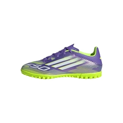 Imagen de adidas F50 Club Turf Football Boots, Botas de fútbol Unisex Adulto, Purple Rush/Cloud White/Lucid Lemon, 42 EU