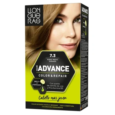 Imagen de Llongueras Color Advance Tinte Pelo Mujer Coloración Permanente Intenso Hasta 5 semanas Tono 7.3 Rubio Medio Dorado