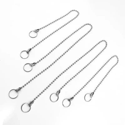 Imagen de DOJA Barcelona Cadena Tapon Lavabo Pack 2+2 380mm y 270mm De Bolas con Anilla Fregadero para Cocina, Desague Fregadero, Bañera, Baño