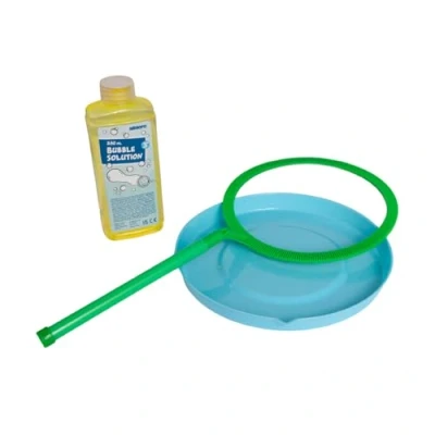 Imagen de alldoro Anillo Burbujas de jabón extragrandes, diámetro Aprox. 21 cm, con 250 ml Agua jabonosa, Ideal para una Gran diversión al Aire Libre, Color Verde (60636)