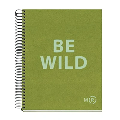 Imagen de Miquelrius Cuaderno A5 Be Eco, 80 Hojas 90 g/m², Puntos Dots, 1 Franja de Color, 2 Taladros, Cubierta Reciclada, Verde Oliva