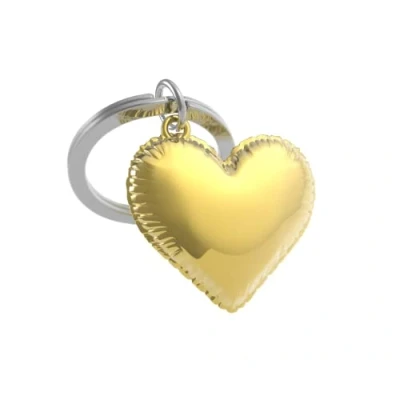 Imagen de Meta[l]morphose METALMORPHOSE MTM311 01 Llavero con forma de corazón, diseño globo helio dorado