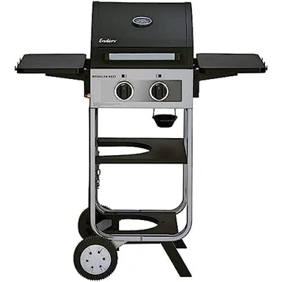 Imagen de Enders Brooklyn Next 2 Barbacoa gas y portátil de acero inoxidable, termómetro, rejilla inoxidable con ruedas en carrito quemadores #8645630