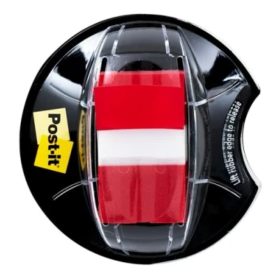 Imagen de Post it Banderas, 200/Dispensador de agarre escritorio alto volumen, 1&quot; ancho, rojo (680 HVRD)