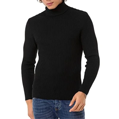 Imagen de Redbridge Jersey de punto cuello alto con estampado, Negro , XL