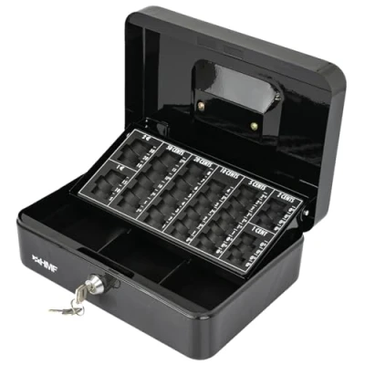 Imagen de HMF 10022 02 Caja de caudales, para contar dinero 25 x 18 9 cm, negro