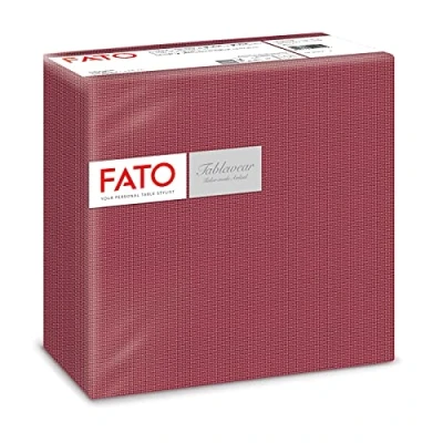 Imagen de Fato, Servilletas de Papel, Airlaid, Efecto Textil, Paquete 50 Servilletas, Tamaño 40x40 dobladas en 4, Decoración Sombra Burdeos