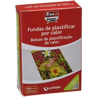 Imagen de Fixo 1021700 Pack de 100 fundas para plastificar, transparente, 62 x 91