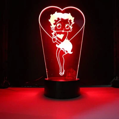 Imagen de Lampara LED Miss Boop Cambia Color USB Luz nocturna y decoración