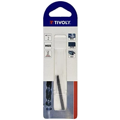 Imagen de TIVOLY 11436720200 Blister Broca HSS rectificada cilíndrica TSX Serie corta diámetro 2 mm largo 49 profundidad de corte 24 (Envase pz.)