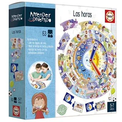 Imagen de Educa Aprender es Divertido, Las Horas, Juego Educativo para niños, a Partir de 5 años Donde aprenderán Leer el Reloj, manipular Agujas y practicarán los Conceptos Hora (18698)