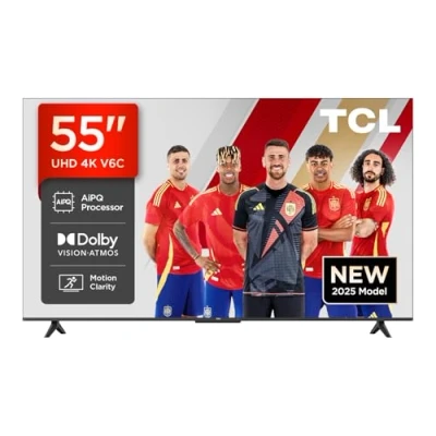 Imagen de TCL 55V6C 55 Direct LED Smart TV, 4K HDR, Powered by Google TV (Dolby Audio, Motion Clarity, Compatible with Assistant &amp; Alexa)