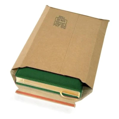 Imagen de 25 Sobres de envío Formato A5 cartón rigido microondulado 175 x 250 mm expandible hasta 5 cm altura ideal para DIN 450 gramos/m2 color marrón cierre autoadhesivo (PS.401A5)