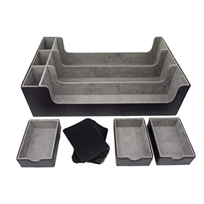 Imagen de docsmagic.de Premium 3 Row Trading Card Storage Box Black + Trays &amp; Divider MTG PKM YGO Tarjetas Coleccionables Caja de Almacenaje Negra