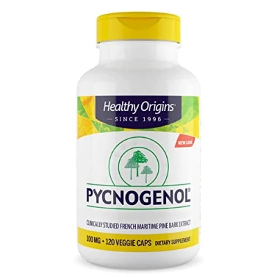 Imagen de Healthy Origins, Pycnogenol, 100mg, Extracto de Corteza Pino con Procianidinas, 120 Cápsulas veganas, Testado en Laboratorio, Sin Soja, Gluten, Vegetariano, No GMO