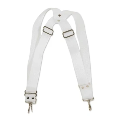 Imagen de GEWA Marching Drum, Marschtrommel Zubehör Trageriemen für Bass Nylon weiß, 5 cm breit, verstellbar mit Karabiner