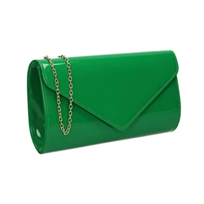 Imagen de SwankySwans Alisa Patent Party Prom Evening Clutch Bag, Green, One Size