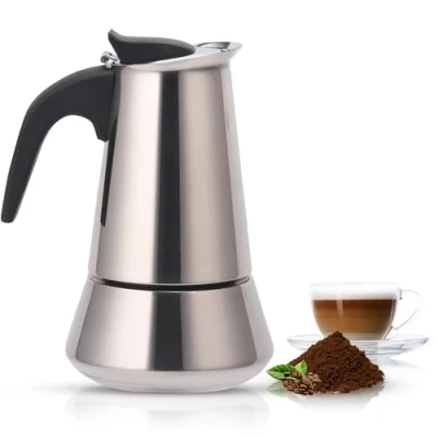 Imagen de CUPERINOX cafetera italiana induccion 4 tazas express para placas gas y vitroceramica cafe espresso acero inoxidable apto lavavajillas