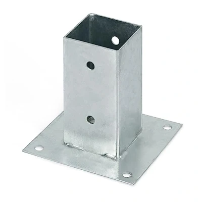 Imagen de Alberts 211615 Anclaje sobre base, Para postes de madera cuadrados y redondos, Galvanizado en caliente, 71 x mm