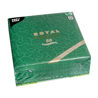 Imagen de Papstar, 50 servilletas &quot;Royal Collection&quot; pliegue 1/4, 40 cm x cm, color verde oscuro &quot;Casali&quot;, #84884