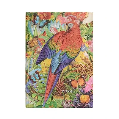 Imagen de Paperblanks Agende de 12 Meses 2024 Jardín Tropical, Apaisado Midi (180 x 130), Español