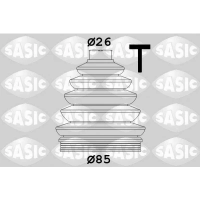 Imagen de SASIC 1906038 Fuelle Palier lado de rueda Termoplástico VOLKSWAGEN: Golf 4, 5, Passat B6 Berlina, SEAT: Leon I Hatchback, II Hatchback