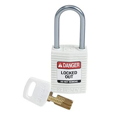 Imagen de Brady CPT WHT 38AL KD Candado SafeKey, blanco, 3 pulgadas de alto x 1.25 ancho 0.75 profundidad