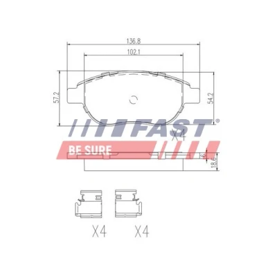 Imagen de FAST FT29156 Juego de pastillas freno Eje delantero excl. contacto avisador desgaste PEUGEOT: 206 Hatchback, 207 307 Hatchback