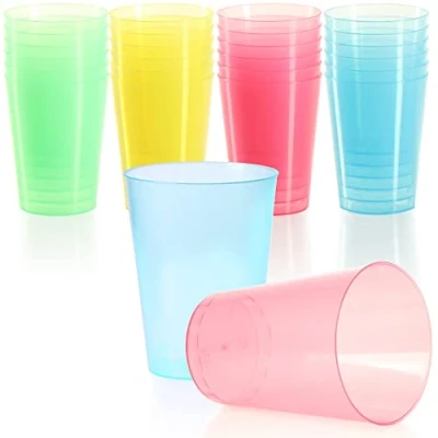 Imagen de com four® 24 vasos reutilizables para fiestas, acampadas y viajes, lavables