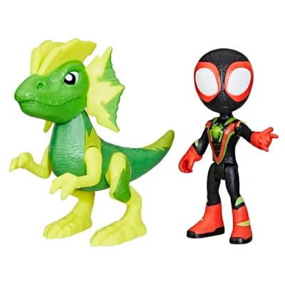 Imagen de SPIDEY AND HIS AMAZING FRIENDS Marvel, Dino Webs, Figuras de acción Miles Spin Morales y Marvel&#039;S Electrosaurus