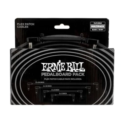Imagen de Ernie Ball Flex Patch Cables Pedalera, paquete múltiple, color negro