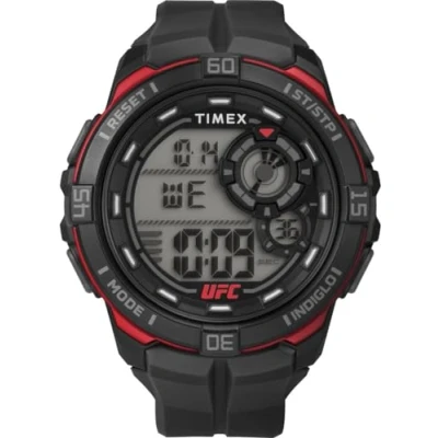 Imagen de Timex UFC Rush Reloj para hombre de 52 mm, pulsera negra, esfera digital, caja negra TW5M59100