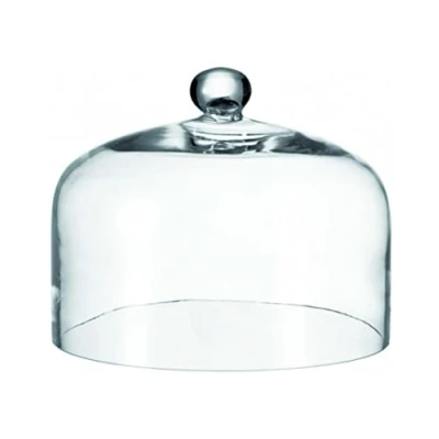 Imagen de Leonardo Cupola 042619 Campana con botón (altura 22 cm, diámetro 29 cristal transparente hecho a mano)