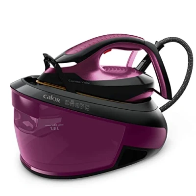 Imagen de Calor central vapor, 6,9 bares, flujo de vapor 130 g/min, función prensado 480 tanque 1,8 L, Led Vision, colector piedra caliza, fabricado en Francia, púrpura/negro SV8152C0