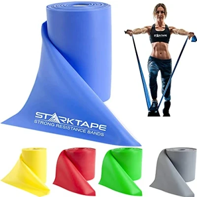 Imagen de Starktape Bandas de resistencia 16 yardas en rollo terapia física. Banda elástica profesional sin látex para ejercicio físico parte superior e inferior del cuerpo, pilates, rehabilitación,