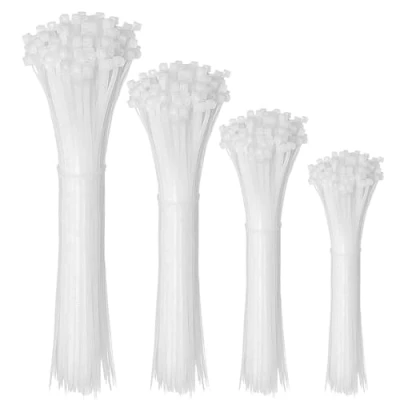 Imagen de 200 Piezas Bridas,100/150/200/300mm Bridas Plastico Para Cables Profesionales,Resistentes UV, Oficina, Hogar, Exteriores,Blanco