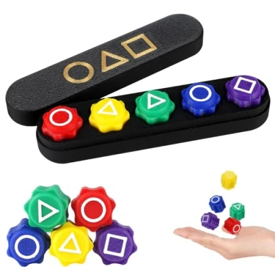 Imagen de Vicloon Juego Coreano Gonggi 5 Piezas de Captura Piedras Korean Game para Niños y Adultos Stone Catching Hand Guijarros Eye Coordination Training Toy (con Base)