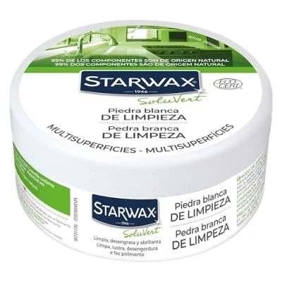 Imagen de Starwax Piedra blanca de limpieza multiusos 100 % origen natural Limpia, desengrasa y abrillanta