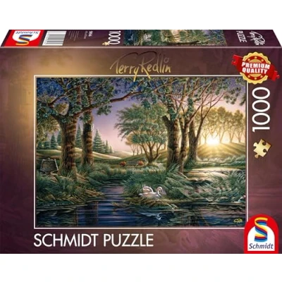Imagen de Schmidt Spiele Puzle de Terry Redlin 58546 Puzzle 1000 Piezas, diseño la mañana en el Estanque, Multicolor (CSG58546)