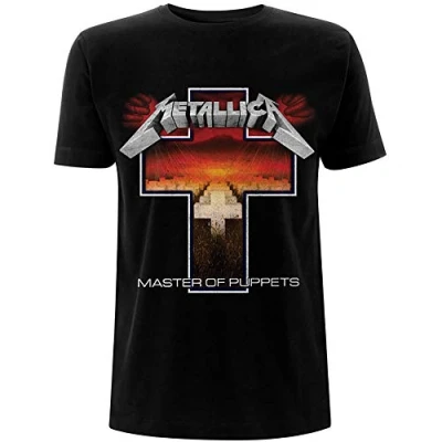 Imagen de Metallica Master of Puppets Cross_Men_bl_TS:1XL Camiseta, Negro (Black Black), X Large para Hombre
