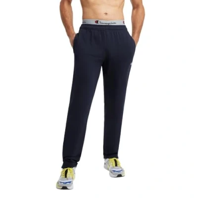 Imagen de Champion, Powerblend, Fleece Open Bottom Sweatpants for Men (Reg. Or Big &amp; Tall) Pantalones, Logotipo de Parche C Azul Marino, X Large para Hombre