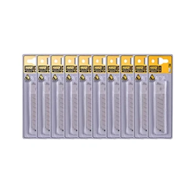 Imagen de HARDY WORKING TOOLS 100 Piezas de Cuchillas repuesto para Cúter, Cortador cuchilla troceable, Ancho 18mm 10 Cuchillos alfombras, A0550 201018, Plata