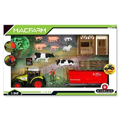 Imagen de STARLUX Caja Ferma Completa con Tractor Claas Celtis 446, Animales, Cuerpo de Granja y Accesorios Escala 1/32 Gama Firme A Partir 3 años 802021