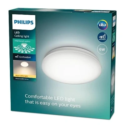 Imagen de Philips Plafón LED de Techo Moire, 6W, 600 Lúmens, Luz Cálida 2700k, 22 cm Diámetro