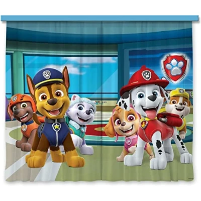 Imagen de AG Design Paw Patrol Station, Cortinas para habitación Infantil, 2 Piezas, Multicolor, 180 x 160 cm