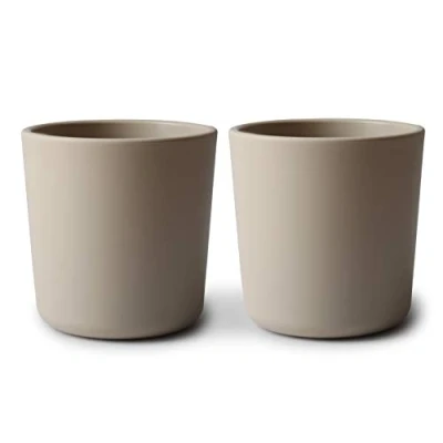 Imagen de mushie 2 x Vasos para niños Fabricados en Dinamarca Libres de BPA &amp; Aptos Lavavajillas Equipamiento inicial seguro, duradero y niñas pequeños Vanilla