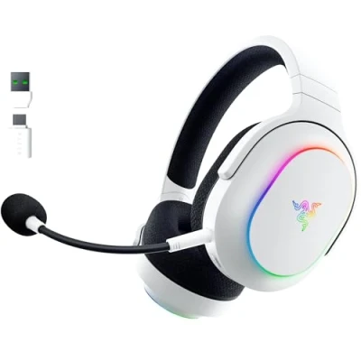 Imagen de Razer Barracuda X Chroma Auriculares inalámbricos para Juegos multiplataforma con 6 Zonas RGB (SmartSwitch Hyperspeed y Bluetooth, Altavoces de 40mm, micrófono Desmontable) Blanco