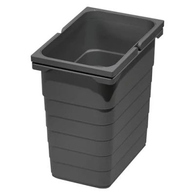 Imagen de NINKA 5050.90 41514 Cubo de basura con asas arco, plástico, 8 litros, color gris oscuro, plateado, L