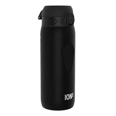 Imagen de Ion8 Botella de agua a prueba fugas, sin BPA, negro, 750 ml (24 onzas)